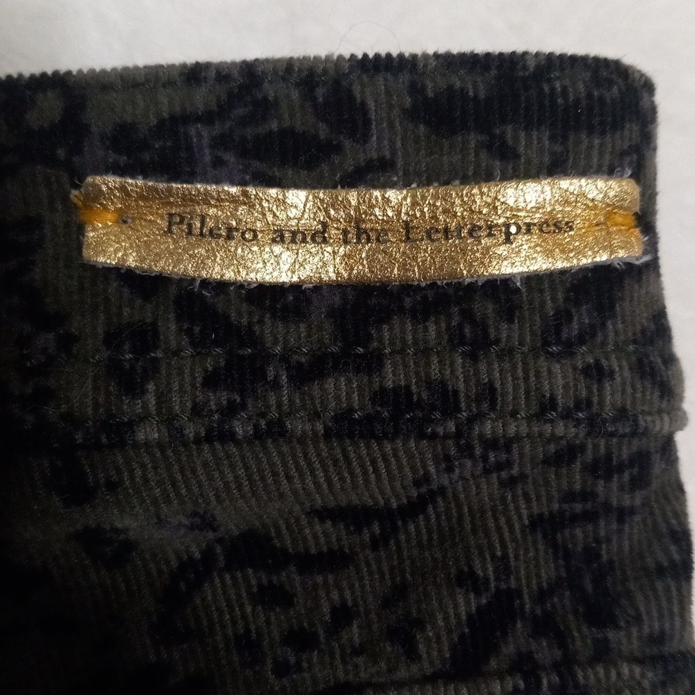Anthropologie Pilcro and the Letterpress Serif Green & Black Corduroy Pants - Picture 4 of 16